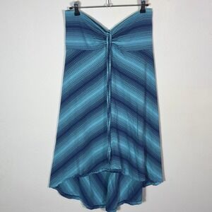Patagonia Women's Kamala‎ Skirt Strapless Dress Blue Striped Medium